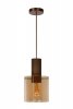 Lampa wisząca miedziana szklany bursztynowy klosz TOLEDO 74405/01/62 Lucide